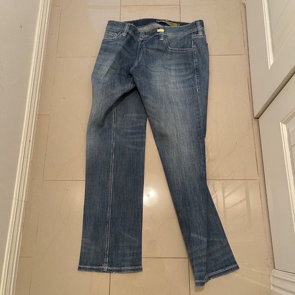 Rock & Roll Denim Regular Stackable Bootcut Jeans Mens 38W Medium Blue Cotton Bl - Picture 8 of 16